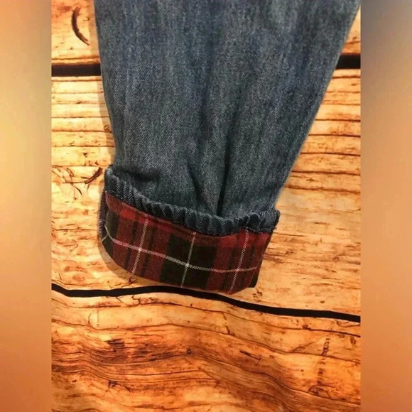 Plaid Cuffed Straight jeans - Picture 12 of 13